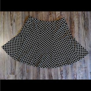 J. McLaughlin mini flare skirt with geometric pattern